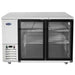 Atosa MBB59GR 59-inch back bar cooler with double glass doors and black frame, front view