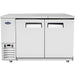 Atosa MBB59GR 59-inch stainless steel back bar cooler with double solid doors, front view
