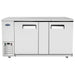 Atosa MBB69GR 69-inch stainless steel back bar cooler with double solid doors, front view