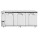 Atosa MBB90GR 90-inch stainless steel back bar cooler with three solid doors, front view