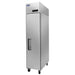 Atosa MBF15FSGR 18-inch wide slim stainless steel reach-in freezer with solid door, angled view