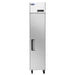 Atosa MBF15RSGR 18-inch slim single solid door stainless steel reach-in refrigerator on casters, front view