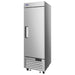 Atosa MBF8531GR 26-inch single door stainless steel reach-in freezer, angled right view