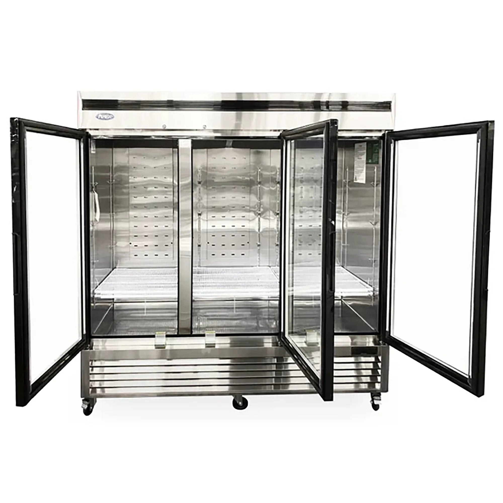 Atosa MCF8708GR Triple Door 81" Wide Stainless Steel Display Refrigerator-Phoenix Food Equipment