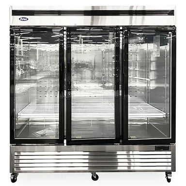 Atosa MCF8708GR Triple Door 81" Wide Stainless Steel Display Refrigerator-Phoenix Food Equipment