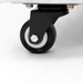 Atosa MCF8721ES 54-inch glass door display freezer, close-up of the black swivel caster wheel