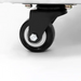 Atosa MCF8724GR 82-inch glass door display refrigerator, close-up of the black swivel caster wheel