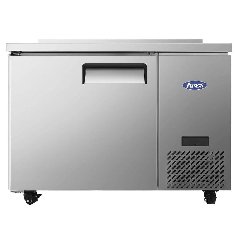 Atosa MGF44GR Single Door 44" Side Mounted Refrigerated Work Table w/ Backsplash-Phoenix Food Equipment