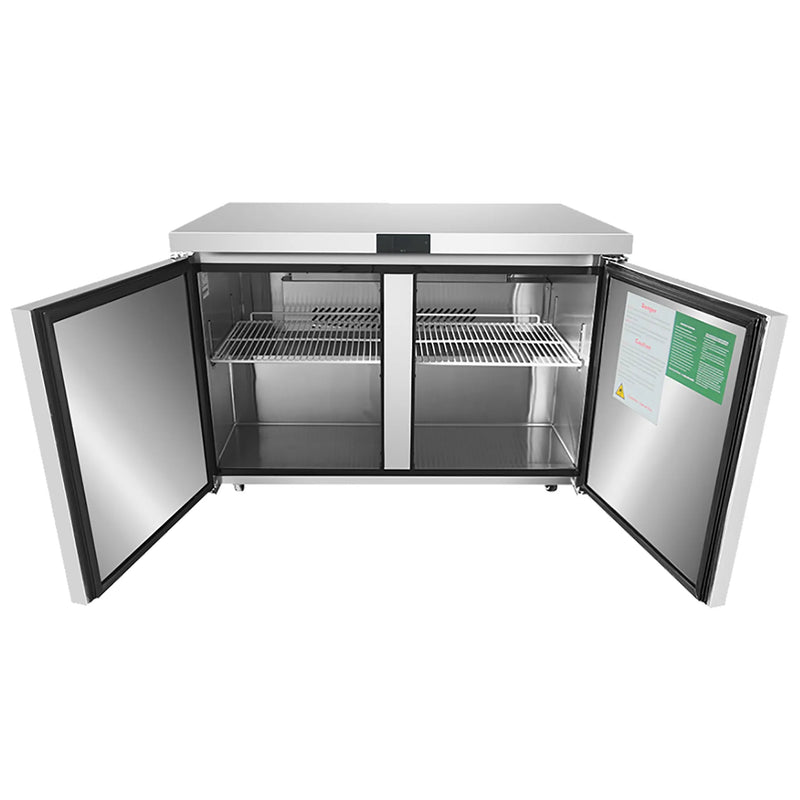 **LIGHTLY USED** Atosa MGF8402GR Double Door 48" Refrigerated Work Table-Phoenix Food Equipment