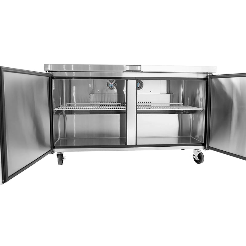 Atosa MGF8407GR Double Door 60" Freezer Work Table - Various Configurations-Phoenix Food Equipment