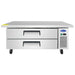 Atosa MGF8451GR 52-inch two drawer stainless steel refrigerated chef base on casters, front view