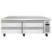 Atosa MGF8463GR 72-inch four drawer stainless steel chef base freezer on casters with side-mounted compressor