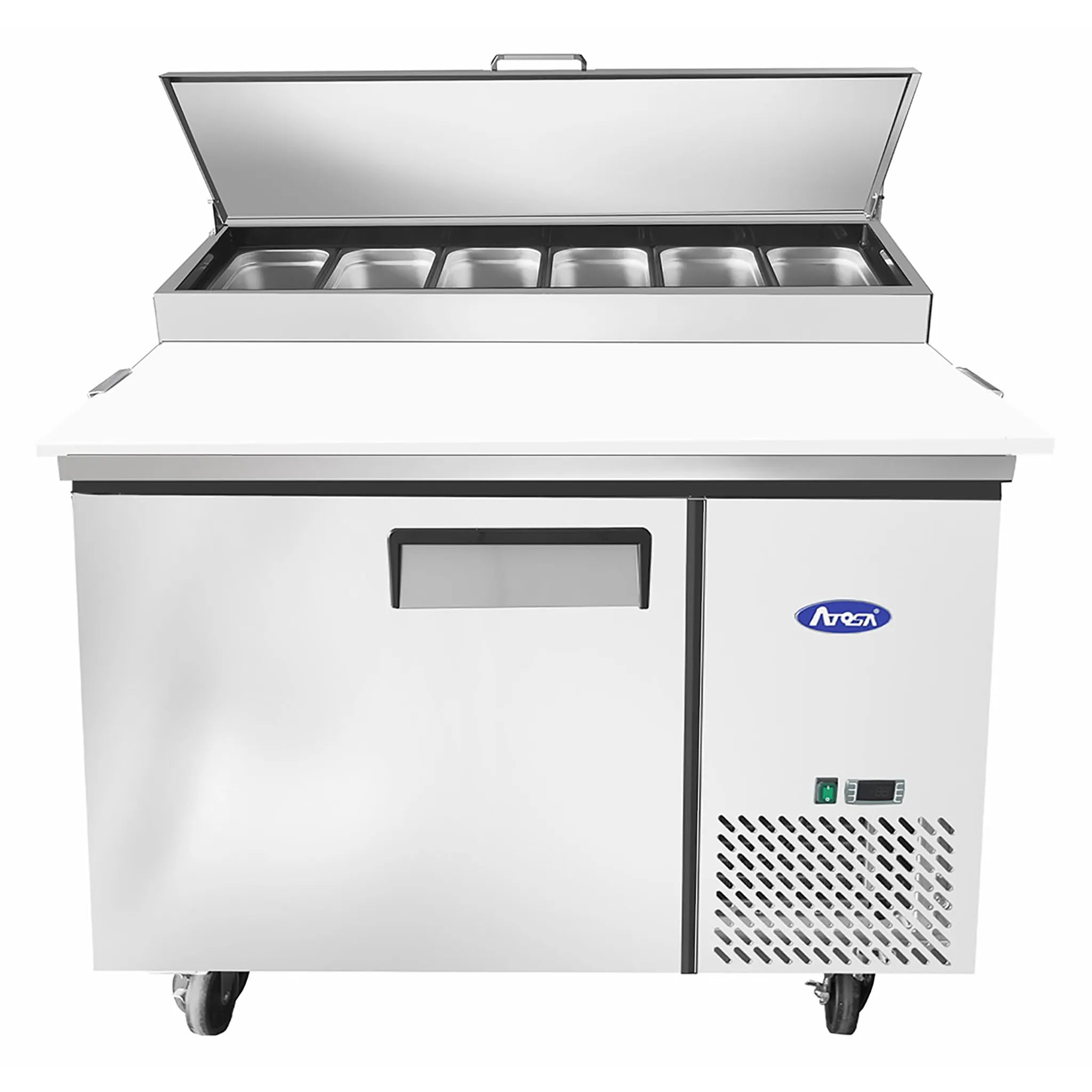 Atosa MPF8201GR Single Door 44" Refrigerated Pizza Prep Table-Phoenix Food Equipment