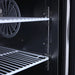 Atosa MPF8201GR pizza prep table, close-up of the coated wire shelf inside the refrigerated base