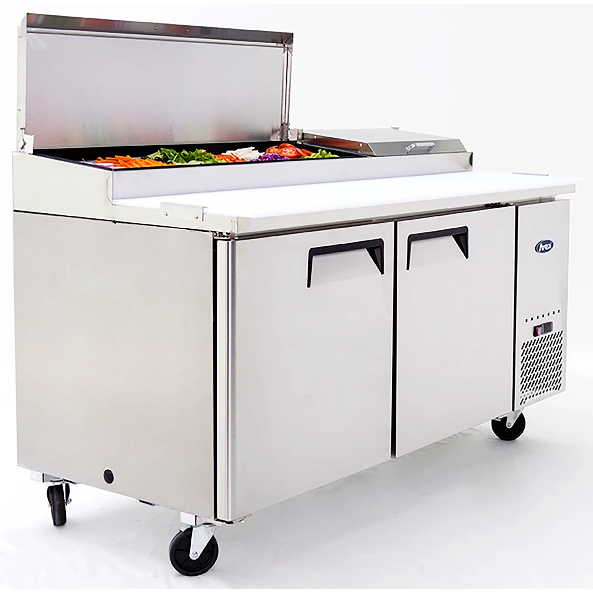 Atosa MPF8202GR Double Door 67" Refrigerated Pizza Prep Table-Phoenix Food Equipment
