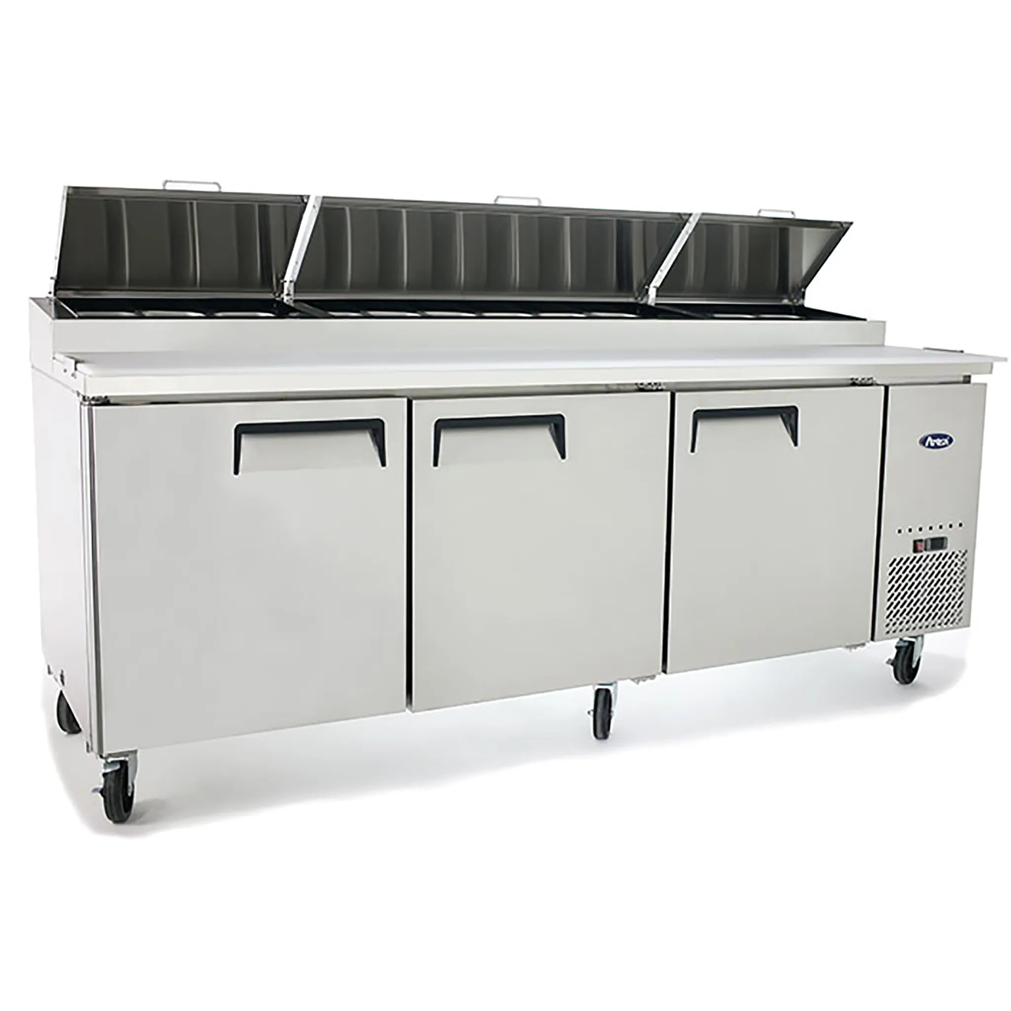 Atosa MPF8203GR Triple Door 93" Refrigerated Pizza Prep Table-Phoenix Food Equipment
