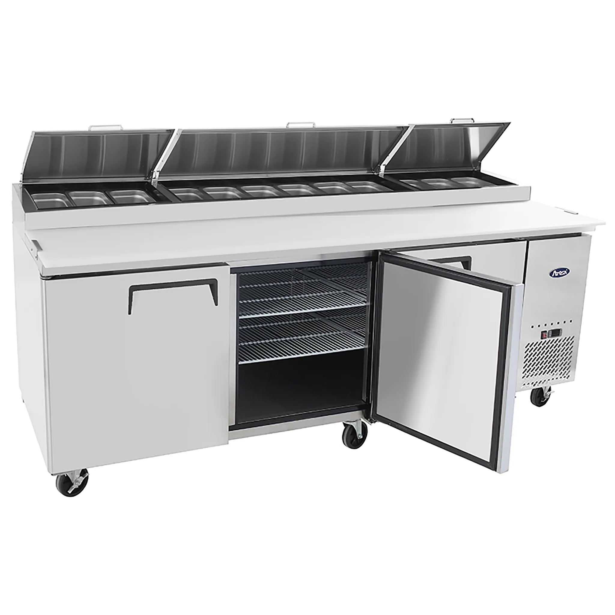 Atosa MPF8203GR Triple Door 93" Refrigerated Pizza Prep Table-Phoenix Food Equipment