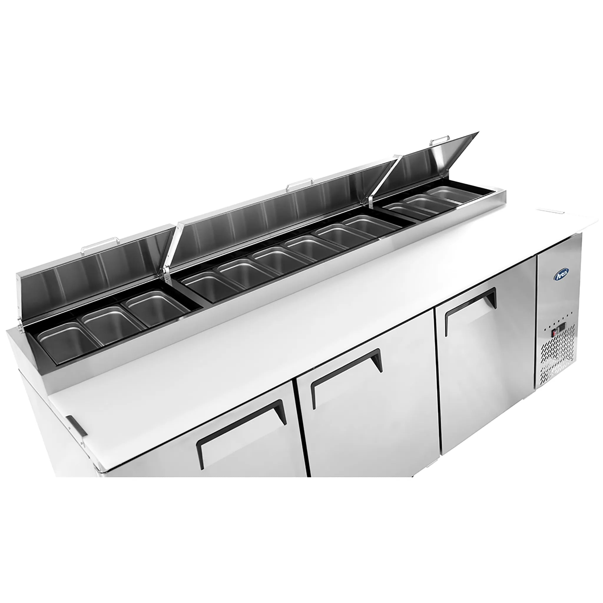 Atosa MPF8203GR Triple Door 93" Refrigerated Pizza Prep Table-Phoenix Food Equipment