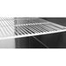 Atosa MPF8203GR pizza prep table, close-up of the coated wire shelf inside the refrigerated base