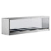 Atosa MROS stainless steel overshelf with glass sneeze guard sized for the CSTEA-4C 4-well steam table