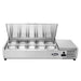 Atosa MSCT-48-10 50-inch countertop prep station with the lid open showing the ingredient pans