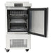 Atosa MSF17GR-NTCV 17-inch refrigerated sandwich prep table with the door open showing the interior shelf