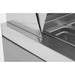 Atosa MSF8301GR sandwich prep table, close-up of the white polyethylene cutting board edge