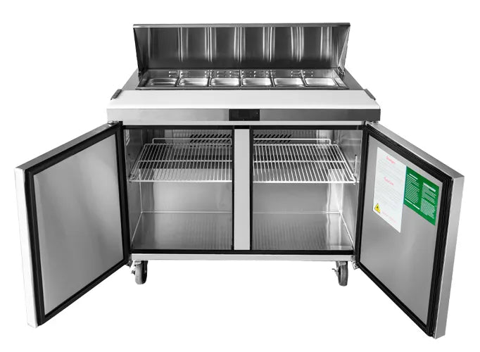 Atosa MSF8302GR Double Door 48" Refrigerated Sandwich Prep Table-Phoenix Food Equipment
