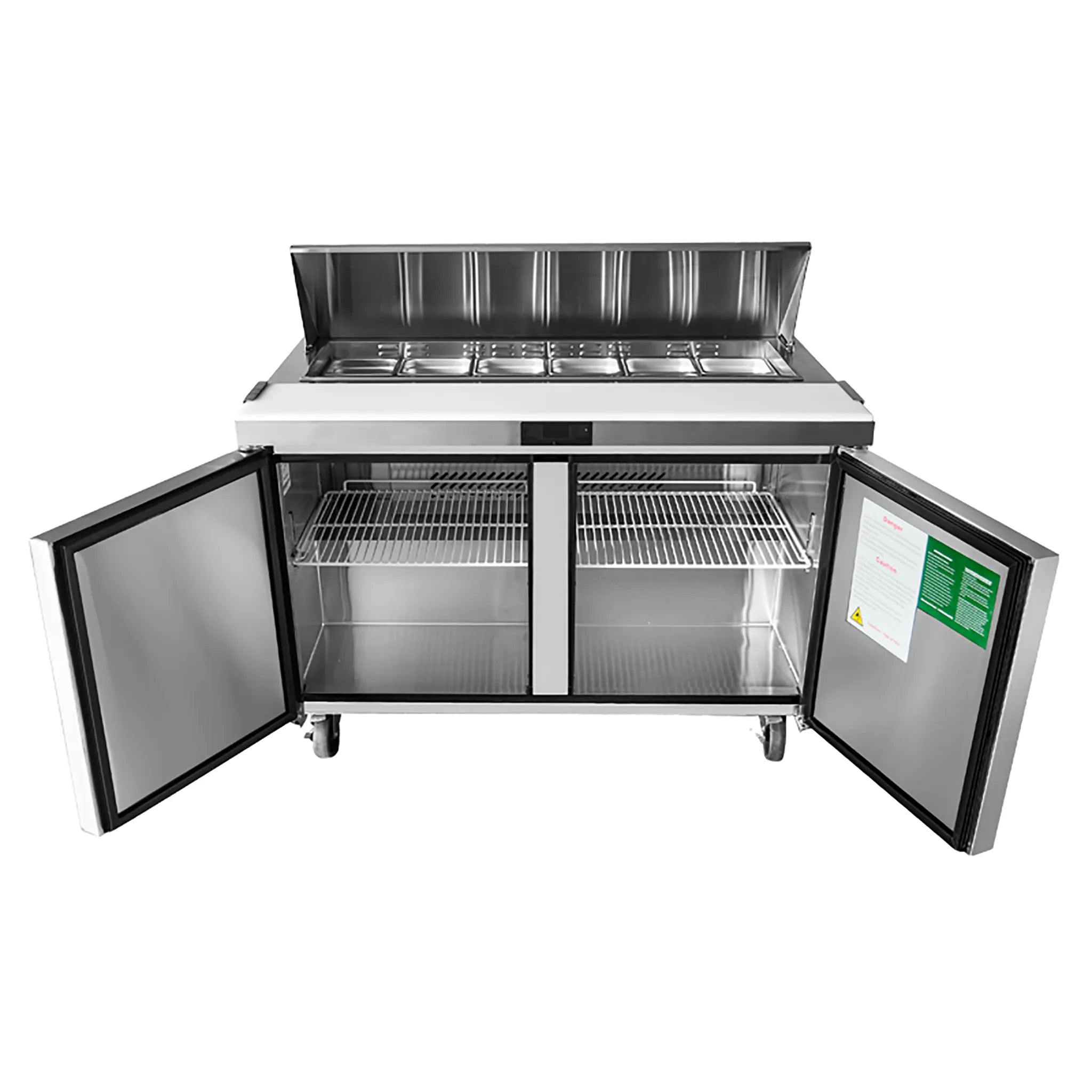 Atosa MSF8303GR Double Door 60" Refrigerated Sandwich Prep Table-Phoenix Food Equipment