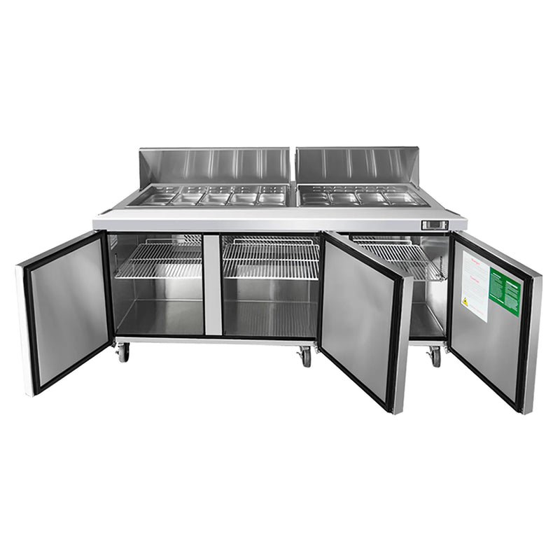 Atosa MSF8304GR Triple Door 72" Refrigerated Sandwich Prep Table-Phoenix Food Equipment