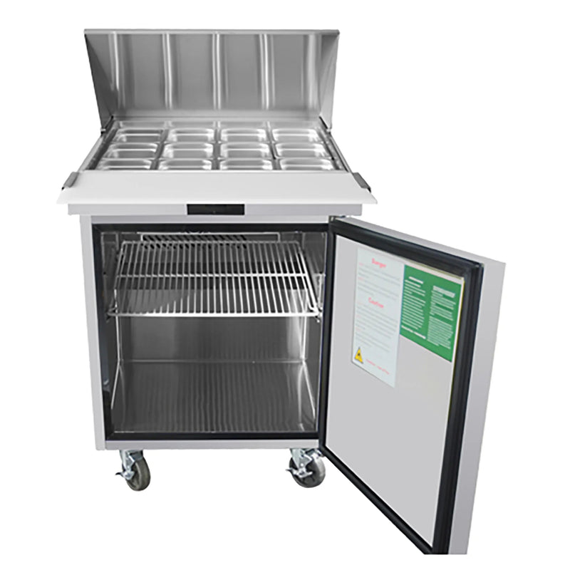 Atosa MSF8305GR Single Door 27" Refrigerated Mega Top Sandwich Prep Table-Phoenix Food Equipment