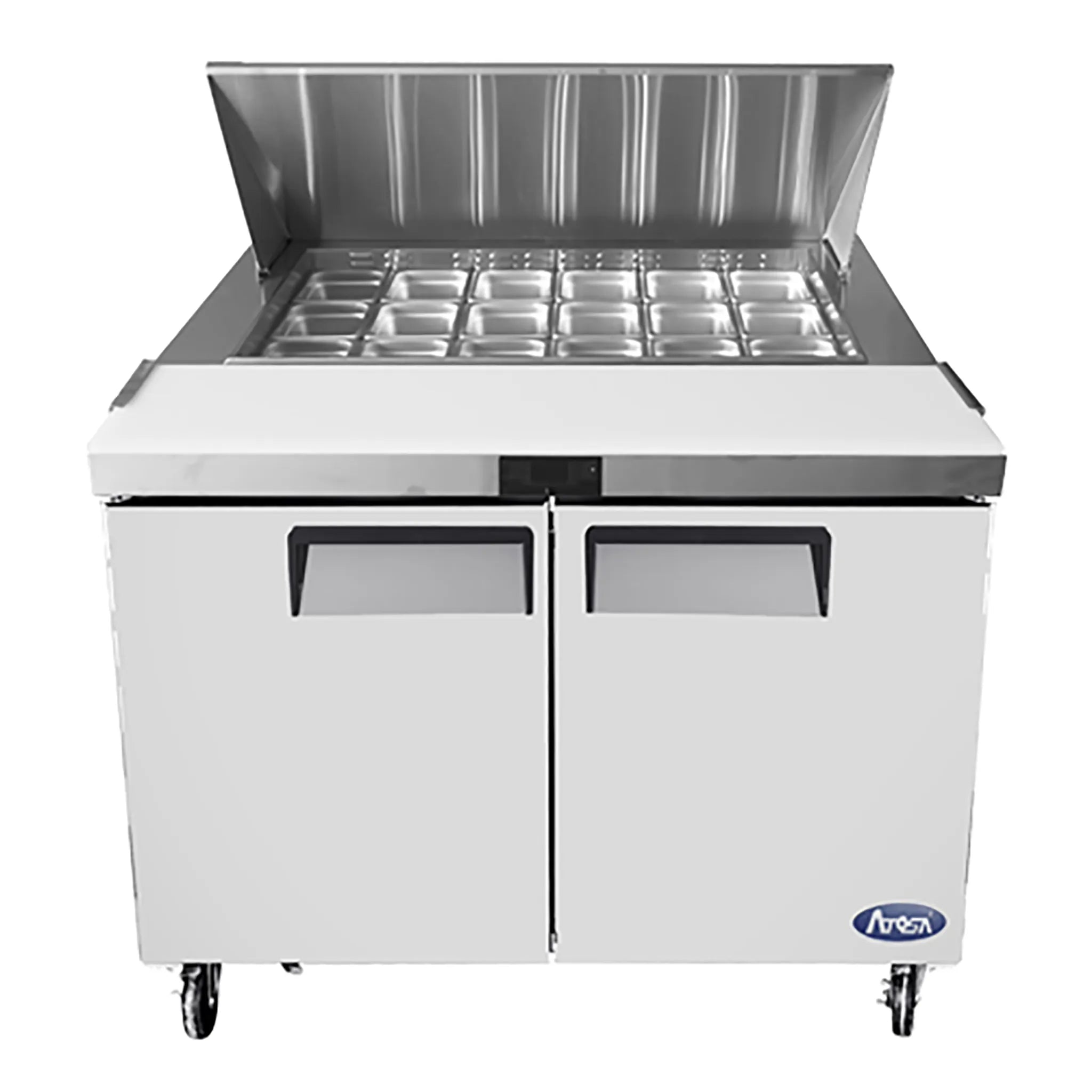 Atosa MSF8306GR Double Door 48" Refrigerated Mega Top Sandwich Prep Table-Phoenix Food Equipment
