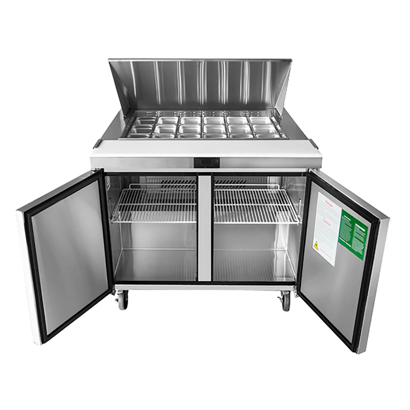 Atosa MSF8306GR Double Door 48" Refrigerated Mega Top Sandwich Prep Table-Phoenix Food Equipment