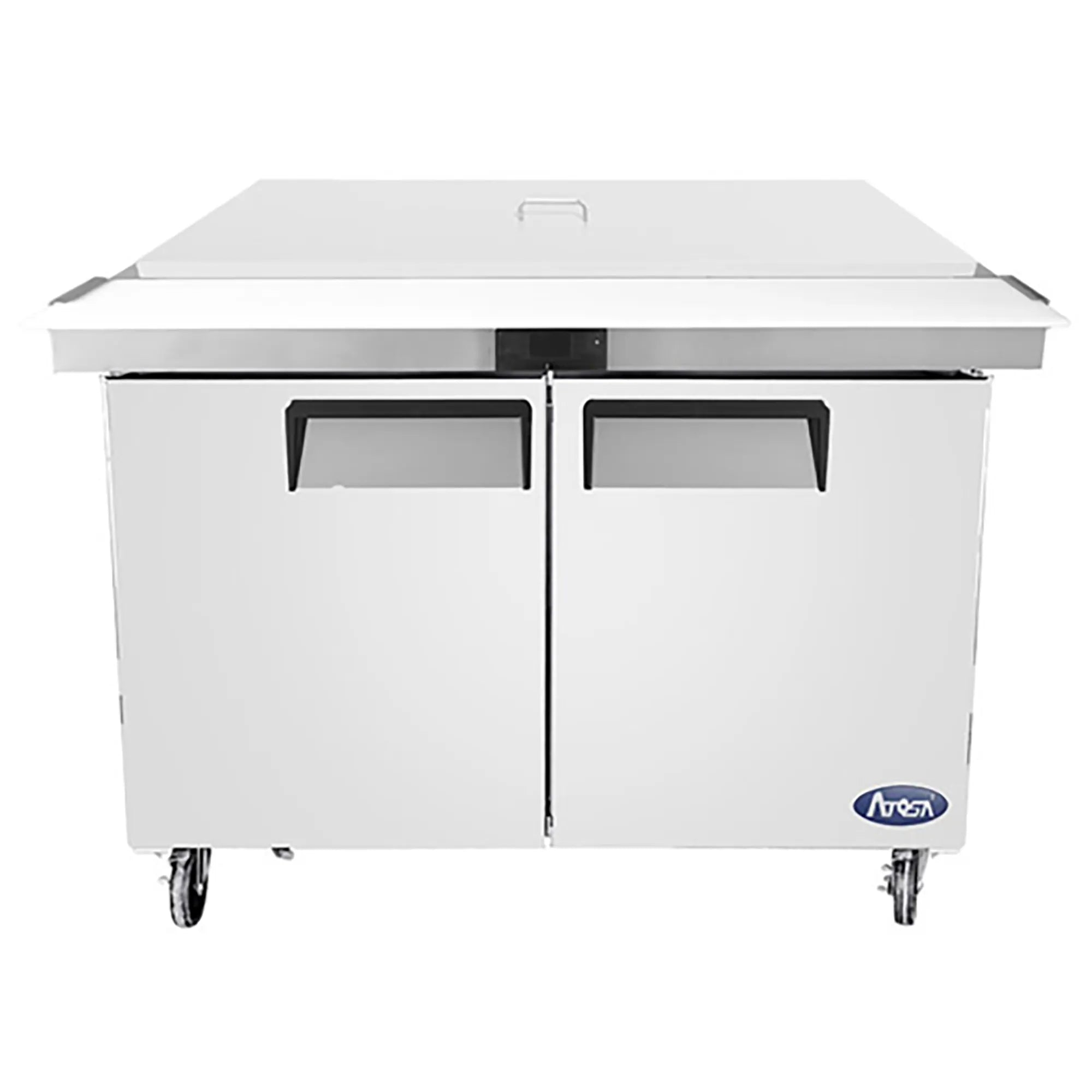 Atosa MSF8306GR-NTCV Double Door 48" Refrigerated Mega Top Sandwich Prep Table with Night Cover-Phoenix Food Equipment