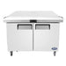 Atosa MSF8306GR-NTCV 48-inch refrigerated mega top sandwich prep table with night cover closed, front view