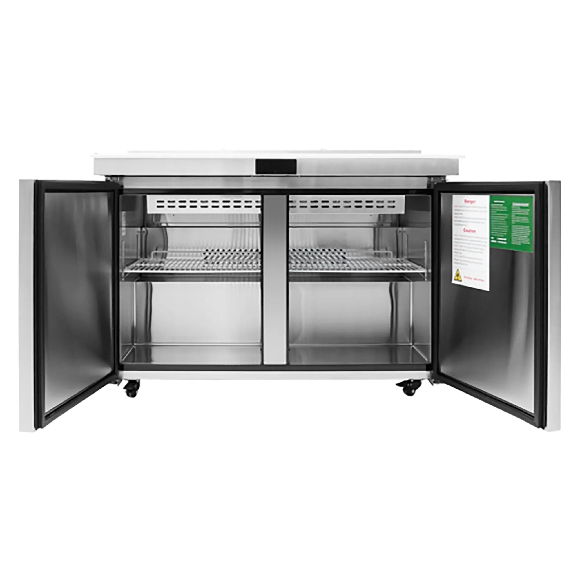 Atosa MSF8306GR-NTCV Double Door 48" Refrigerated Mega Top Sandwich Prep Table with Night Cover-Phoenix Food Equipment