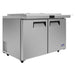 Atosa MSF8306GR-NTCV 48-inch double door mega top sandwich prep table with stainless steel night cover, angled view