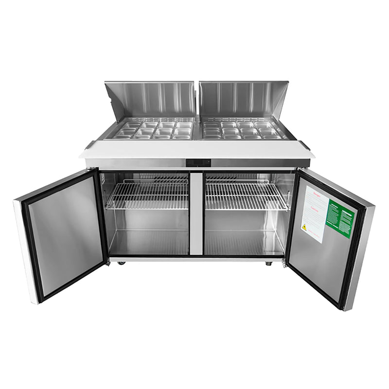 Atosa MSF8307GR Double Door 60" Refrigerated Mega Top Sandwich Prep Table-Phoenix Food Equipment