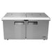 Atosa MSF8307GR-NTCV 60-inch refrigerated mega top sandwich prep table with night cover closed, front view