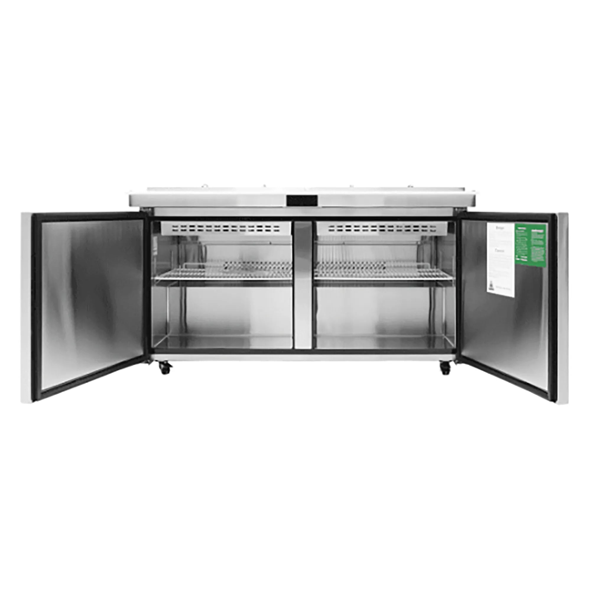 Atosa MSF8307GR-NTCV Double Door 60" Refrigerated Mega Top Sandwich Prep Table with Night Cover-Phoenix Food Equipment