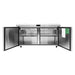 Atosa MSF8307GR-NTCV 60-inch mega top sandwich prep table with both doors open showing the refrigerated base