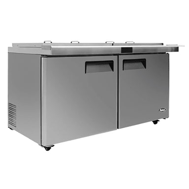 Atosa MSF8307GR-NTCV Double Door 60" Refrigerated Mega Top Sandwich Prep Table with Night Cover-Phoenix Food Equipment