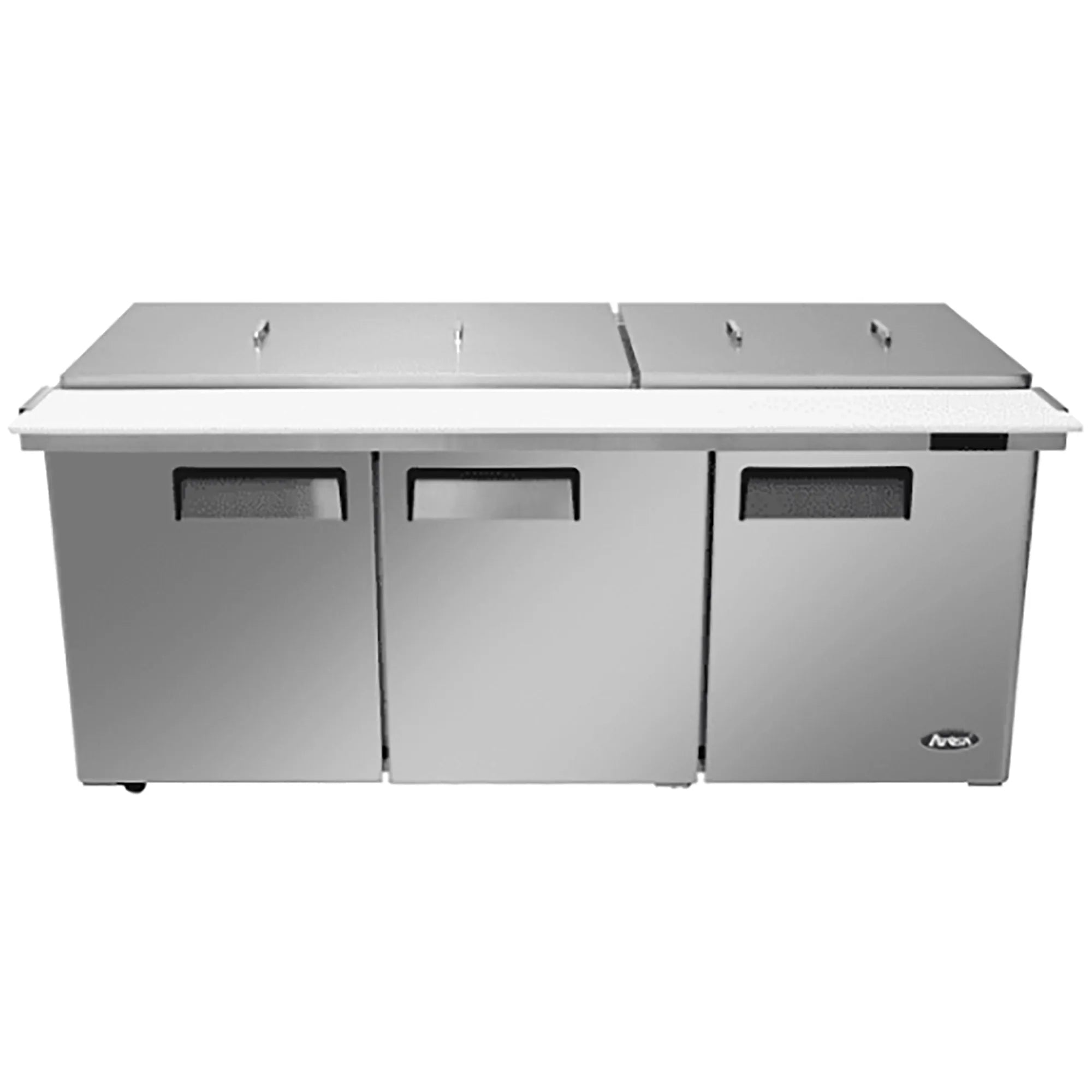 Atosa MSF8308GR-NTCV Triple Door 72" Refrigerated Mega Top Sandwich Prep Table with Night Cover-Phoenix Food Equipment