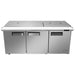 Atosa MSF8308GR-NTCV 72-inch refrigerated mega top sandwich prep table with night cover closed, front view