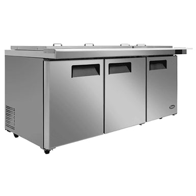 Atosa MSF8308GR-NTCV Triple Door 72" Refrigerated Mega Top Sandwich Prep Table with Night Cover-Phoenix Food Equipment