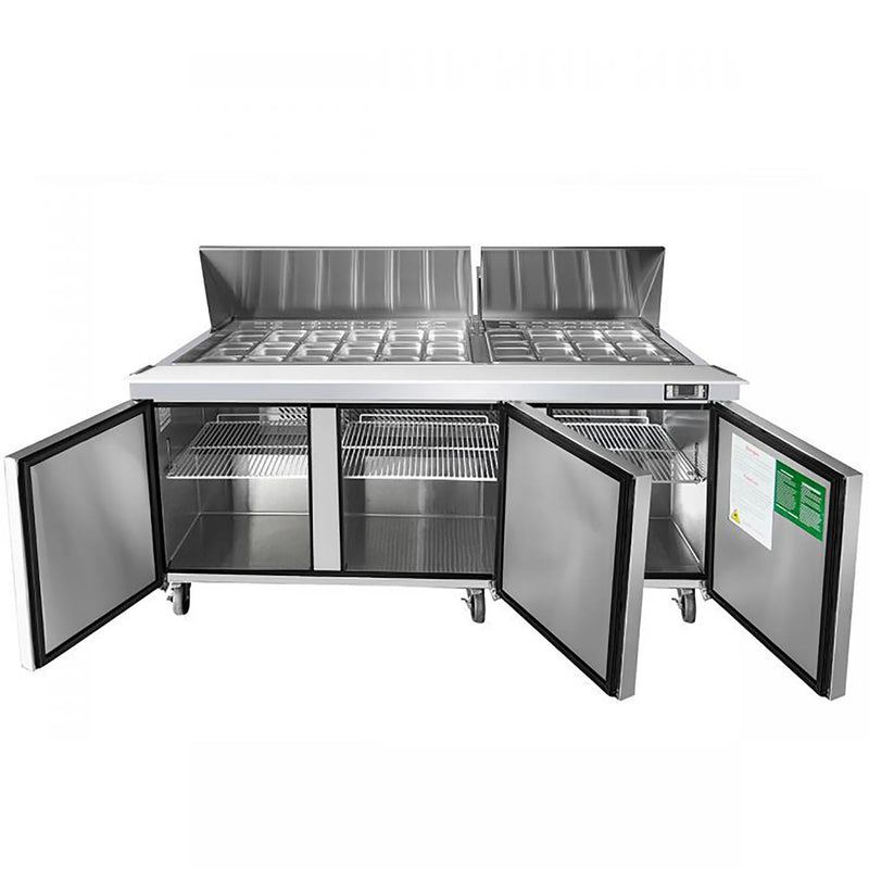 Atosa MSF8308GR Triple Door 72" Refrigerated Mega Top Sandwich Prep Table-Phoenix Food Equipment