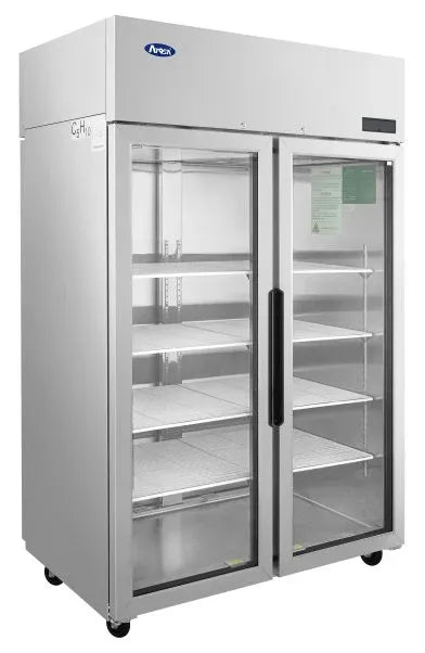 Atosa PLUS-R2-GS-S-PT Double Swing Door 52" Wide Pass Through Display Refrigerator-Phoenix Food Equipment