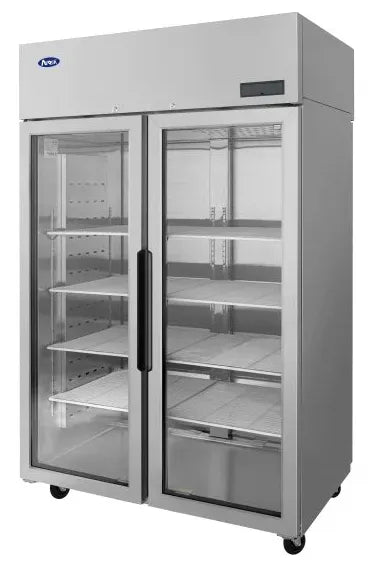 Atosa PLUS-R2-GS-S-PT Double Swing Door 52" Wide Pass Through Display Refrigerator-Phoenix Food Equipment