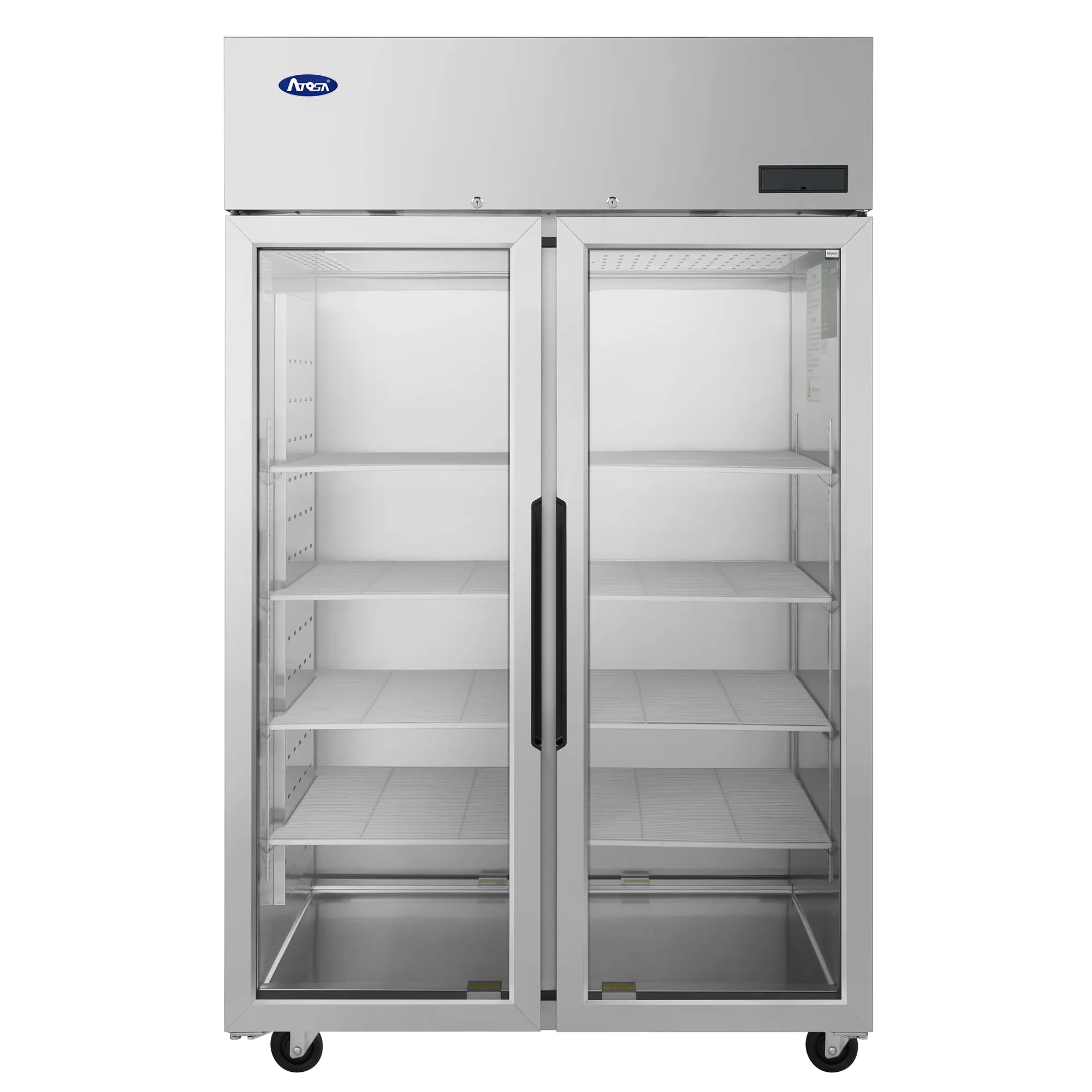 Atosa PLUS-R2-GS-S-PT Double Swing Door 52" Wide Pass Through Display Refrigerator-Phoenix Food Equipment