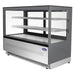 Atosa RDCS-60 60-inch square glass refrigerated pastry display case, angled right view